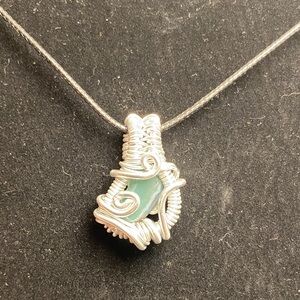 Silver Wire Wrapped Pendant Necklace